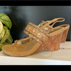 Style & Co. Lousietan Wedge Sandals Size 8M